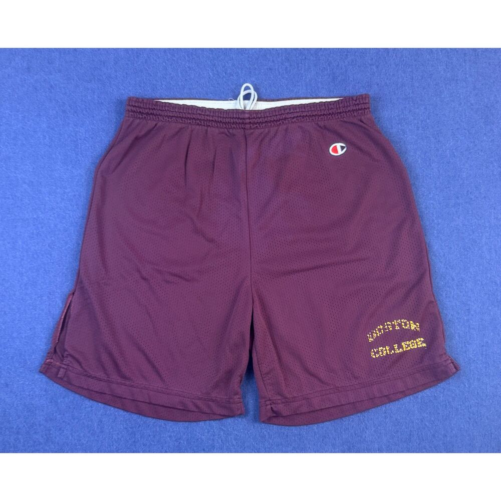 Champion Boston College XL Mesh Basketball Shorts Burgundy Vintage Y2K